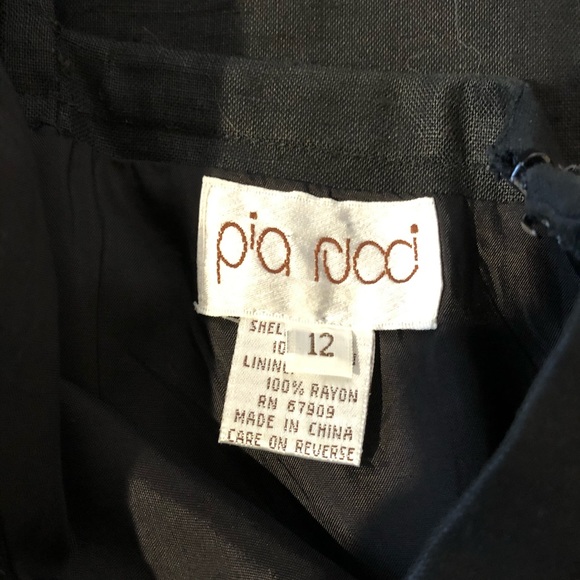 Vintage Pia Rucci Black Sleeveless Linen Dress - Picture 8 of 10